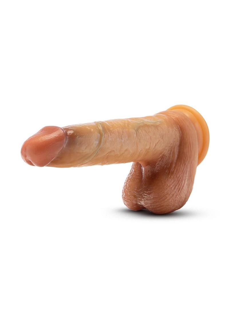 Renaissance DaVinci Sliding Foreskin Dildo with Squeezable Balls 8 in. Tan