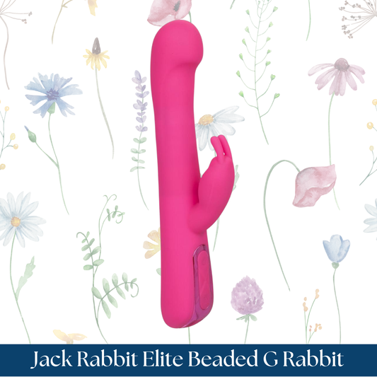 Jack Rabbit Elite Beaded G Rabbit Silicone Rechargeable Vibrator with Clitoral Stimulator