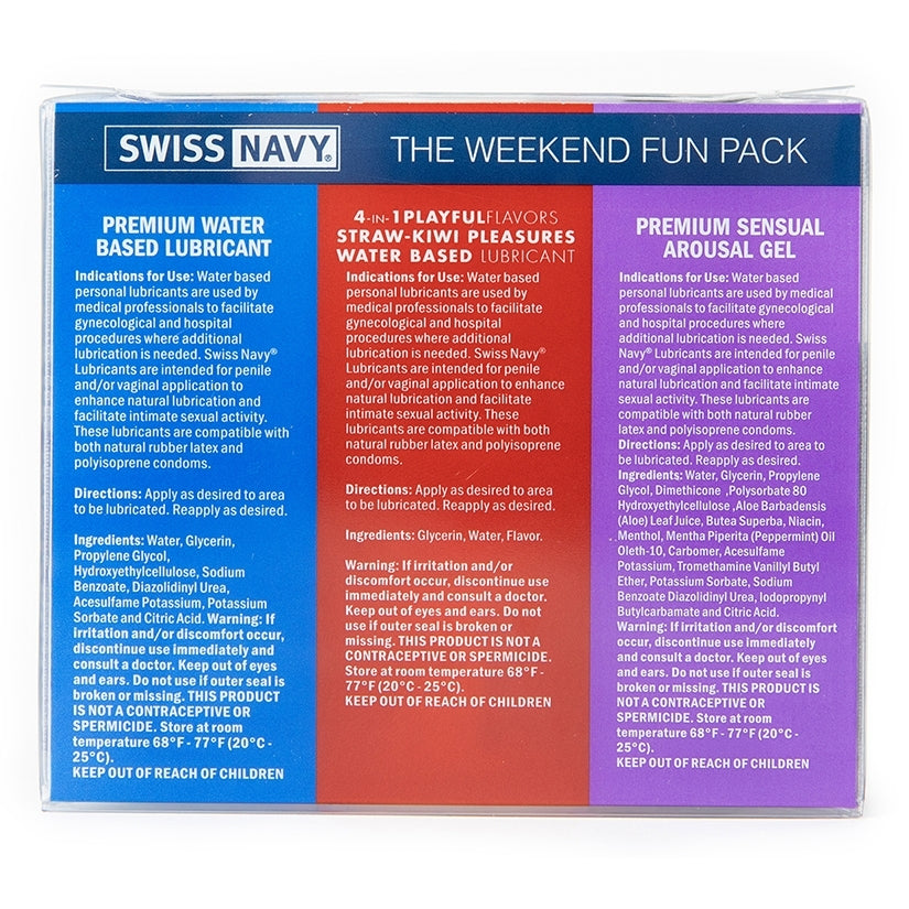 Swiss Navy Weekend Lubricants Fun Pack 1oz (3 per Pack)