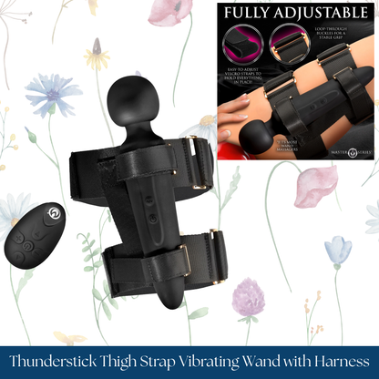 Master Series Thunderstick Thigh Strap Vibrating Wand with Harness