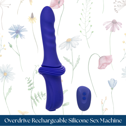 Overdrive Rechargeable Silicone Sex Machine Ridge Thruster with Remote Control