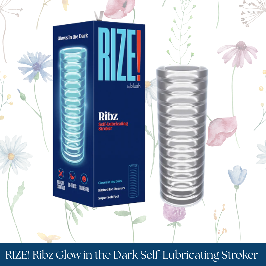 RIZE! Ribz Glow in the Dark Self-Lubricating Stroker Clear