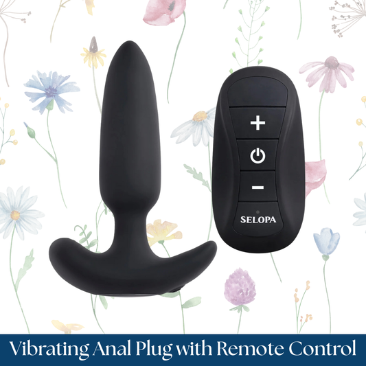 Selopa Black Beauty Rechargeable Silicone Vibrating Anal Plug with Remote Control