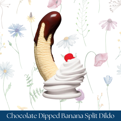 Simply Sweet Chocolate Dipped Banana Split Premium Silicone Dildo