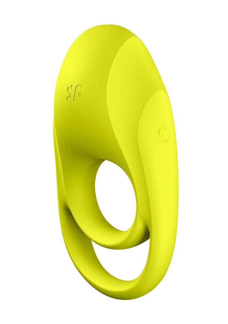 Yellow silicone ring on a white background