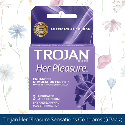Trojan Her Pleasure Sensations Condoms (3 Pack)