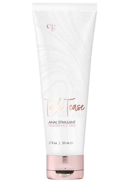 Tube of 'Tush Tease' anal stimulant on a white background