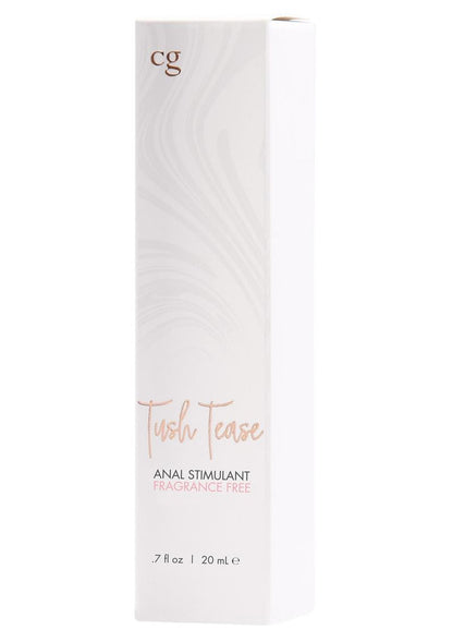Product packaging for 'Tush Tease' anal stimulant on a white background