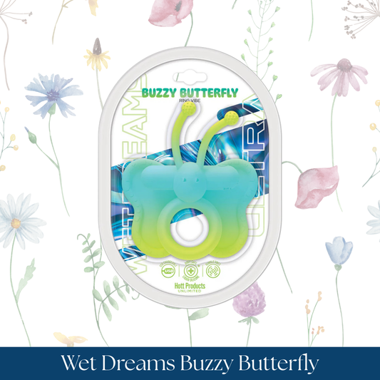 Wet Dreams Buzzy Butterfly Ring Vibe Dual Color Cockring with Bullet