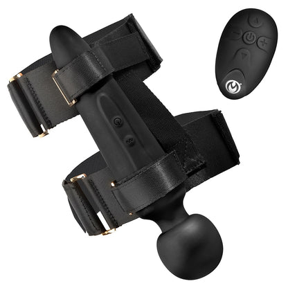 Master Series Thunderstick Thigh Strap Vibrating Wand with Harness