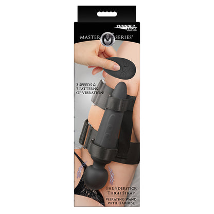 Master Series Thunderstick Thigh Strap Vibrating Wand with Harness