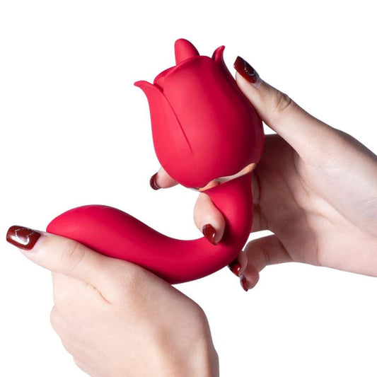 Honey Play Box Rhea The Rose Clit Tongue Licking Vibrator and G-spot Massager